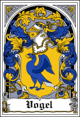 German Wappen Coat of Arms Bookplate for Vogel