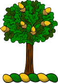 Family crest from Scotland for Adson (Scotland) Crest - An Oak Tree