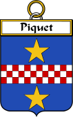 French Coat of Arms Badge for Piquet