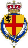 British Garter Coat of Arms for Burke (Ireland)