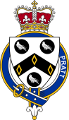 British Garter Coat of Arms for Pratt (England)