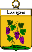 French Coat of Arms Badge for Lavigne (de la Vigne)