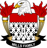 Coat of arms used by the Mills family in the United States of America