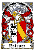 Spanish Coat of Arms Bookplate for Estevez