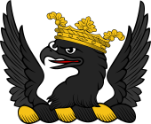 Family crest from England for Arabin (Essex) Crest - An Eagle Head Erased, Between Two Wings, Ducally Crowned