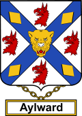 English Coat of Arms Shield Badge for Aylward