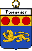French Coat of Arms Badge for Pommier or Paulmier