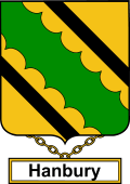 English Coat of Arms Shield Badge for Hanbury