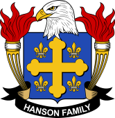 Coat of arms used by the Hanson family in the United States of America