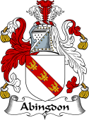 English Coat of Arms for the family Abingdon or Abington
