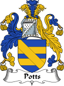 English Coat of Arms for the family Pott (s)