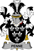 Irish Coat of Arms for Penne or Penn