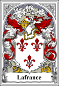 French Coat of Arms Bookplate for Lafrance