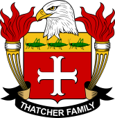 Coat of arms used by the Thatcher family in the United States of America
