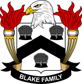 Coat of arms used by the Blake family in the United States of America