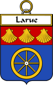 French Coat of Arms Badge for Larue (de la Rue)
