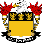 Coat of arms used by the Harison family in the United States of America