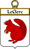 French Coat of Arms Badge for LeClerc (Clerc le)