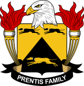 Coat of arms used by the Prentis family in the United States of America