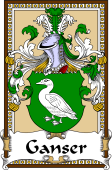 German Coat of Arms Wappen Bookplate  for Ganser