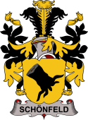 Coat of arms used by the Danish family Schönfeld