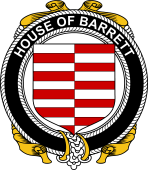 Irish Coat of Arms Badge for the BARRETT family