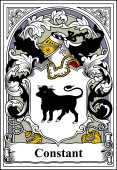 French Coat of Arms Bookplate for Constant