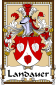 German Coat of Arms Wappen Bookplate  for Landauer