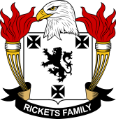 Coat of arms used by the Rickets family in the United States of America