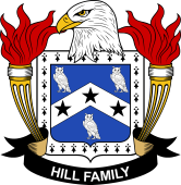 Coat of arms used by the Hill family in the United States of America