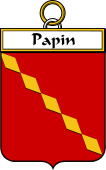 French Coat of Arms Badge for Papin