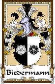 German Coat of Arms Wappen Bookplate  for Biedermann