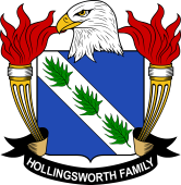 Coat of arms used by the Hollingsworth family in the United States of America