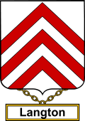 English Coat of Arms Shield Badge for Langton