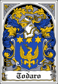 Italian Coat of Arms Bookplate for Todaro