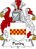 English Coat of Arms for the family Purdey or Purdy