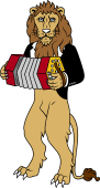 Symphony Lions Clipart image: Lion playing Concertina