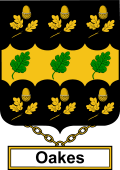 English Coat of Arms Shield Badge for Oakes