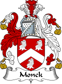 English Coat of Arms for the family Monck or Monk