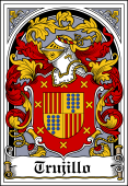 Spanish Coat of Arms Bookplate for Trujillo