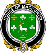 Irish Coat of Arms Badge for the MACCURTIN family