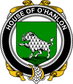 Irish Coat of Arms Badge for the O'HANLON family
