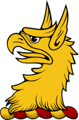 Family crest from England for Brown - A griffin's head erased