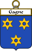 French Coat of Arms Badge for Gagne