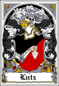 German Wappen Coat of Arms Bookplate for Lutz