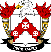 Coat of arms used by the Peck family in the United States of America
