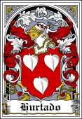 Spanish Coat of Arms Bookplate for Hurtado
