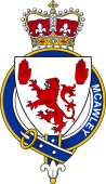 British Garter Coat of Arms for McAwley (Ireland)