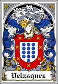 Spanish Coat of Arms Bookplate for Velasquez
