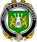 Irish Coat of Arms Badge for the O'SHAUGNESSY family